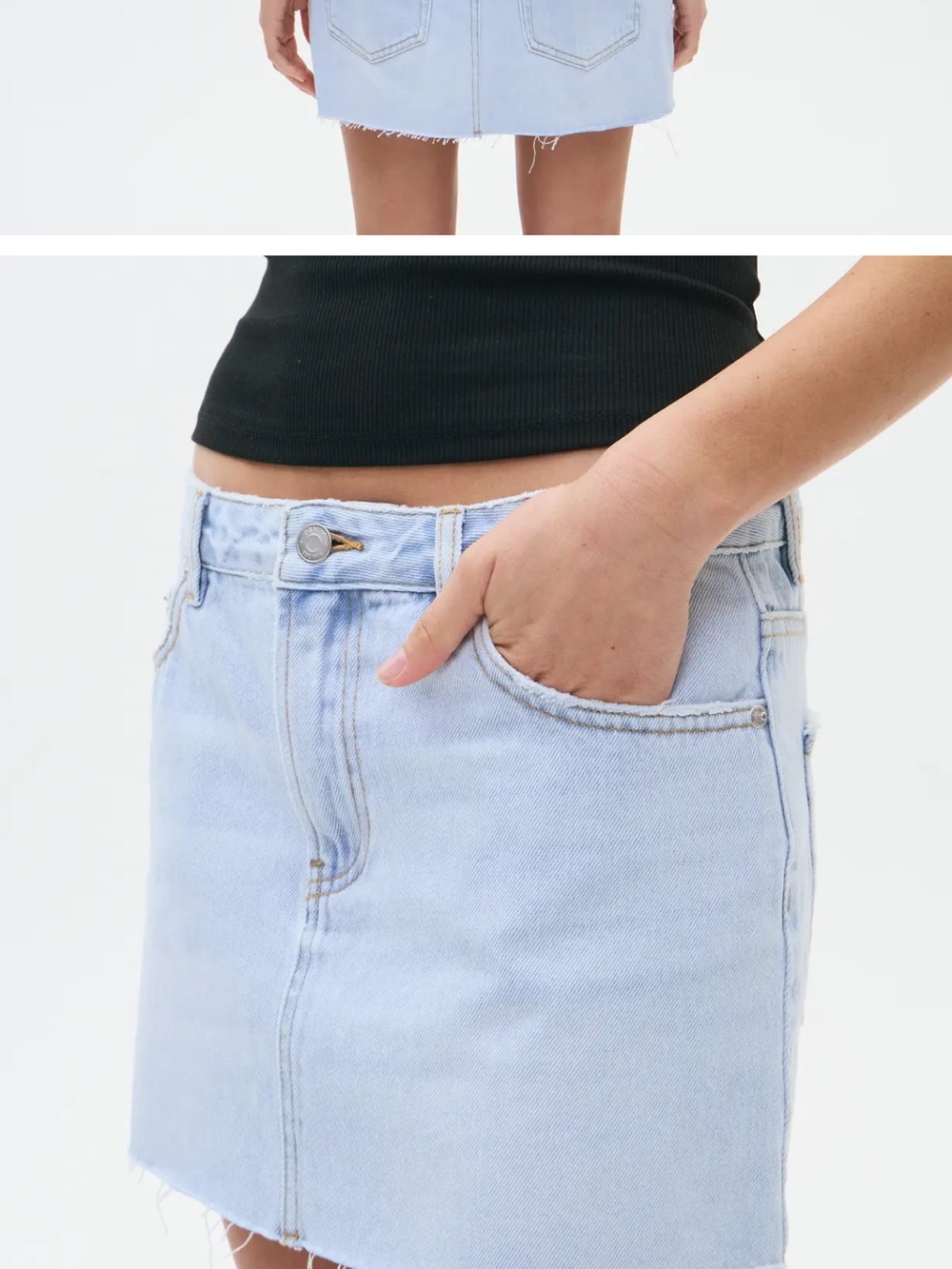 Glassons Light Blue Denim Mini Skirt
